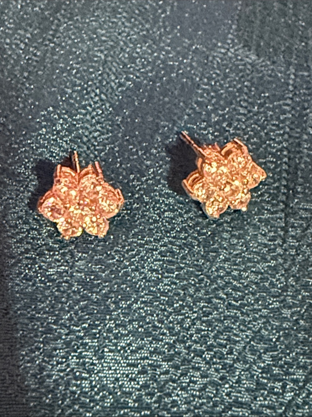 CZ Flower Cluster Stud Earrings - Women Jewelry
